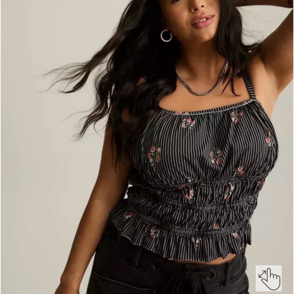 Torrid Festi Smocked Crop Cami 4 NWT